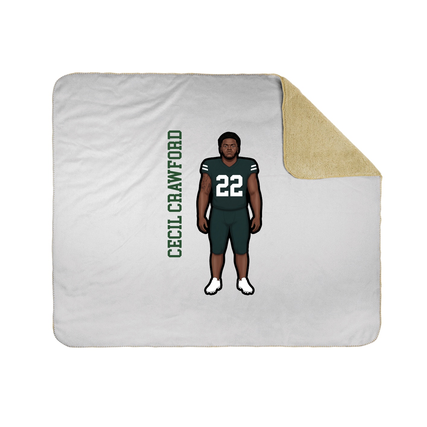 Throw Blanket — Name Vertical in White
