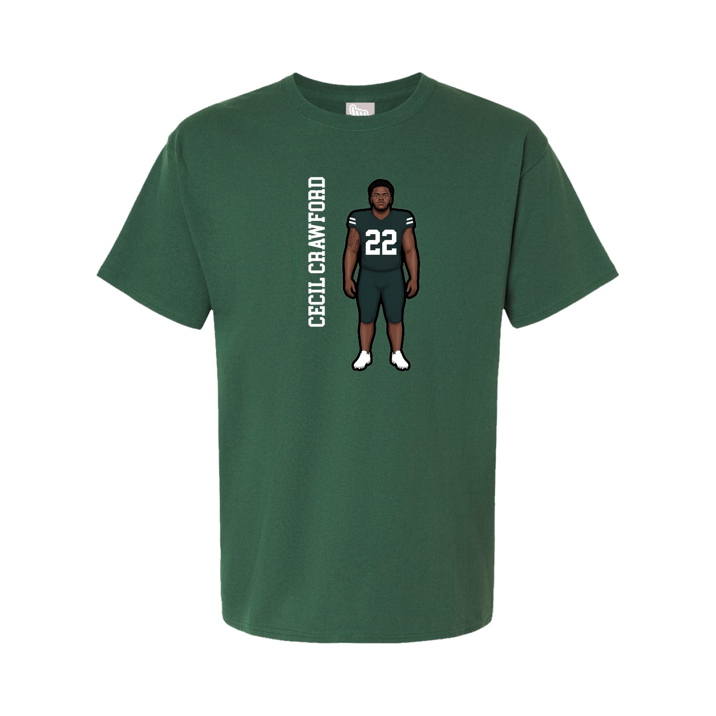 Tee — Name Vertical in Green