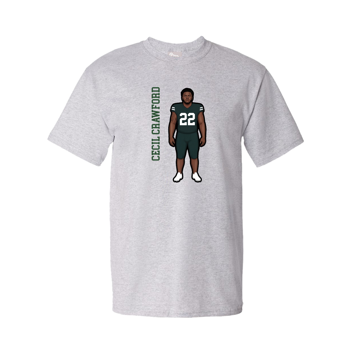 Youth Tee — Name Vertical in Grey