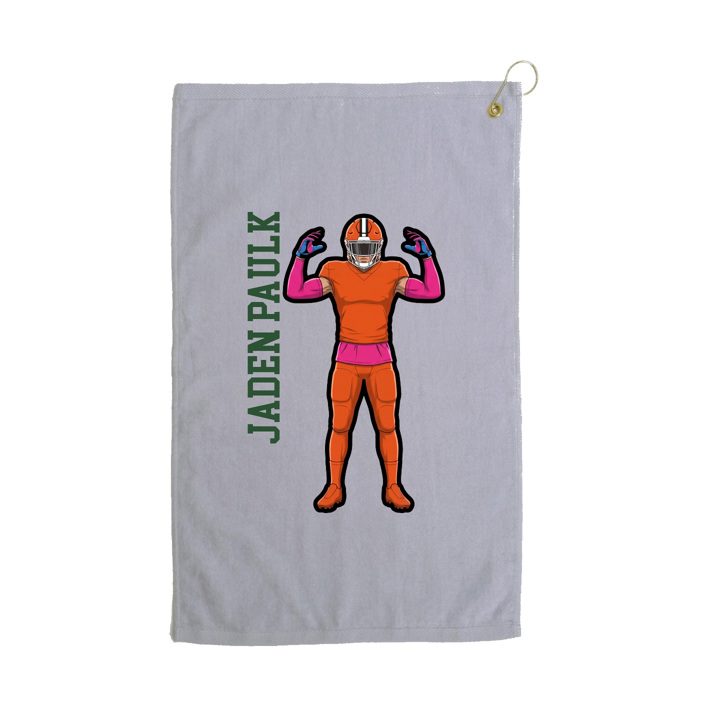 Golf Towel — Name Vertical in Grey