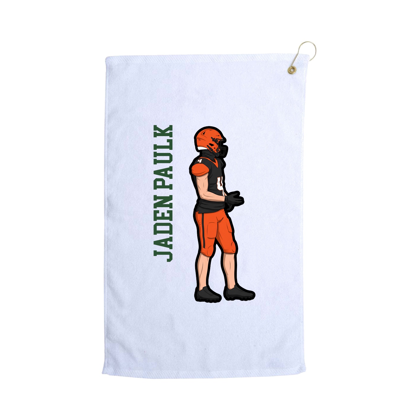 Golf Towel — Name Vertical in White