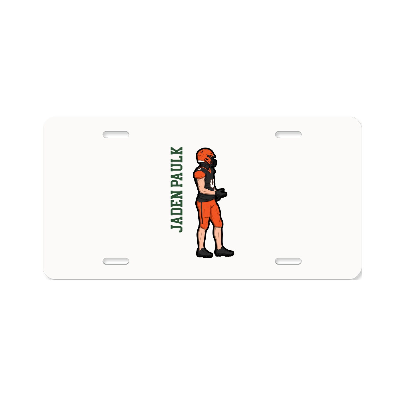 License Plate — Name Vertical in Classic