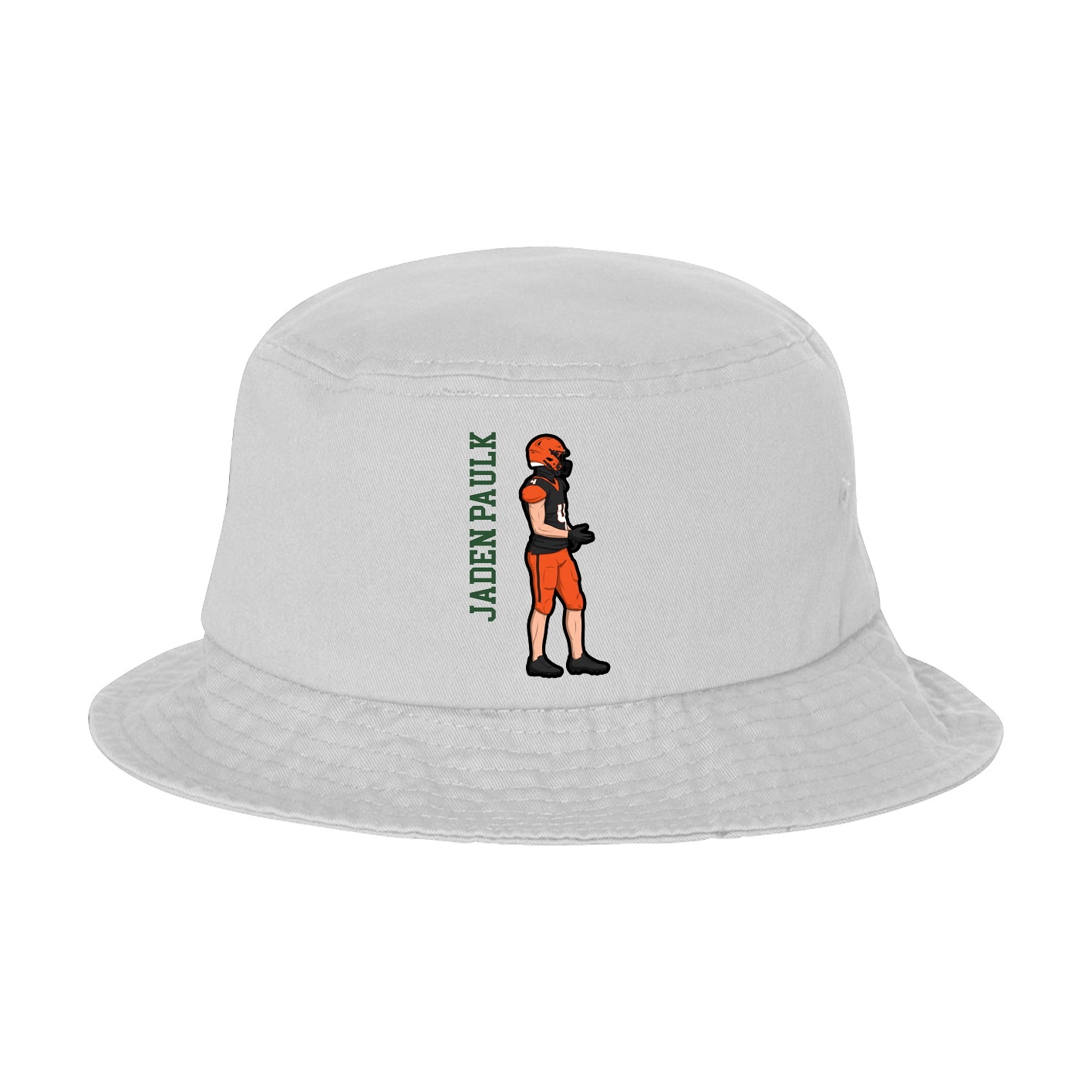 Bucket Cap — Name Vertical in White