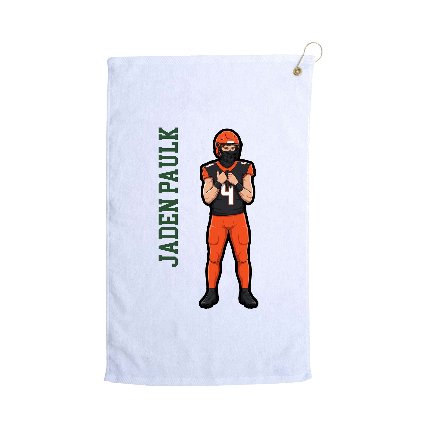 Golf Towel — Name Vertical in White