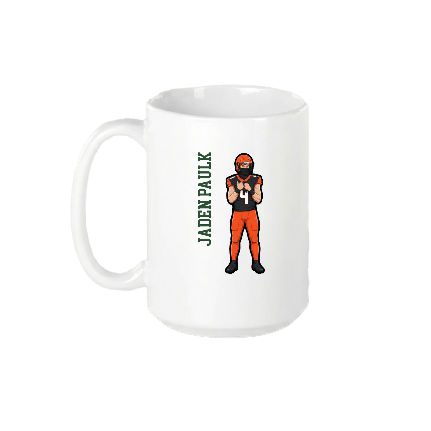 15oz Coffee Mug — Name Vertical in White