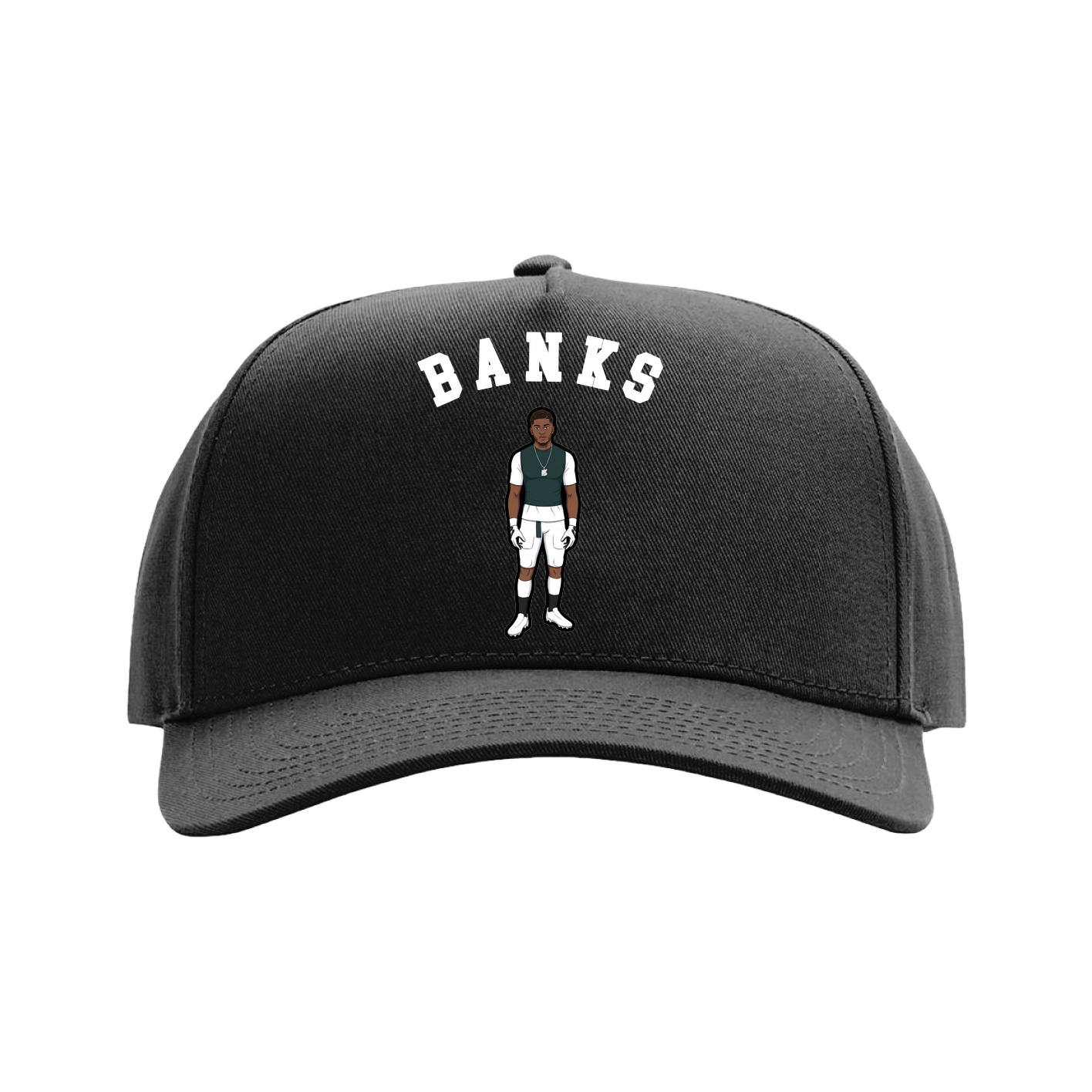 Full Fabric Five-Panel Champ Cap — Shirsey Arch in Black