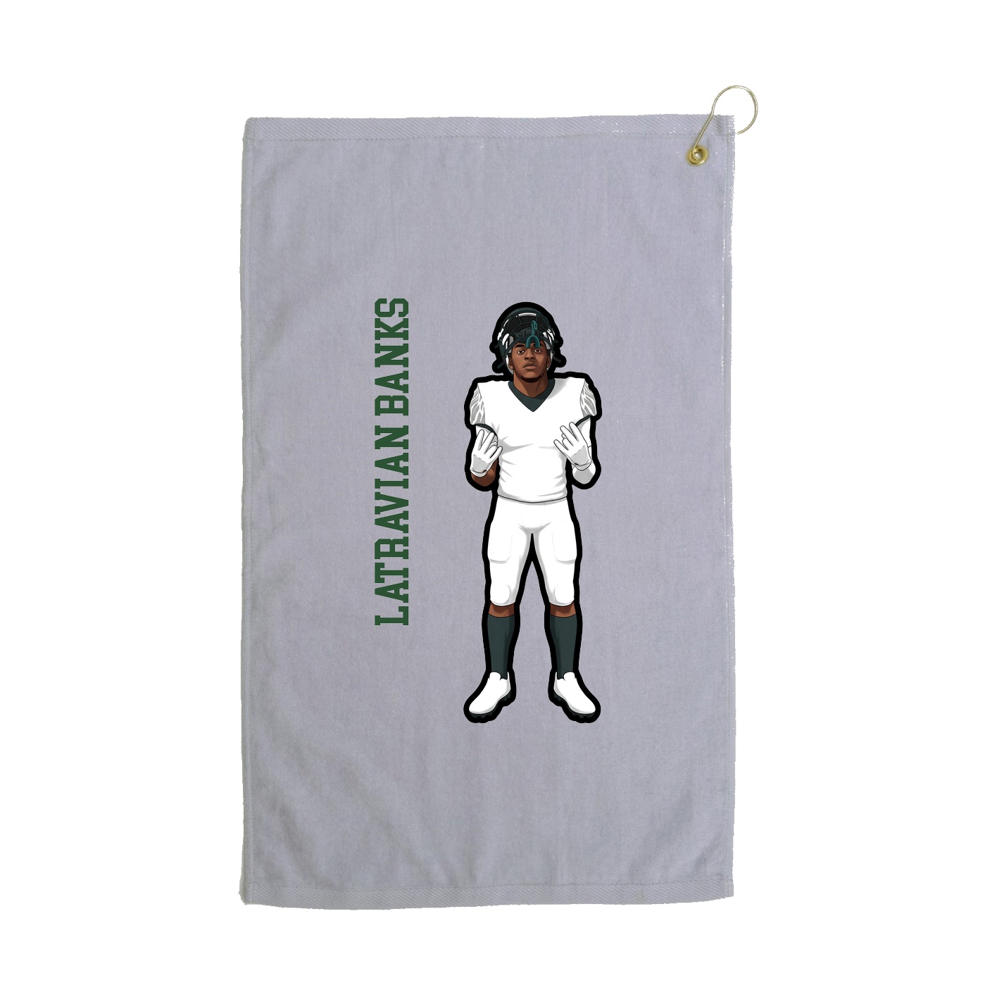 Golf Towel — Name Vertical in Grey
