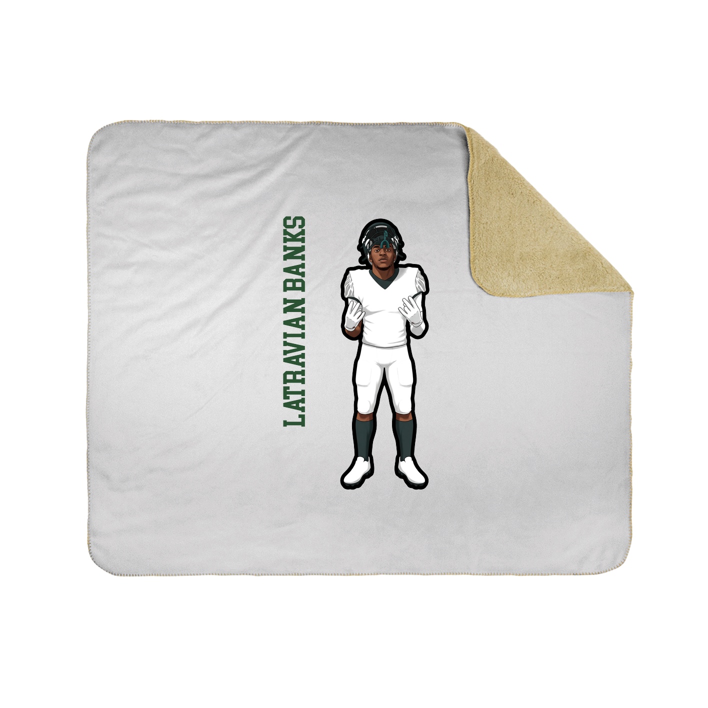 Throw Blanket — Name Vertical in White