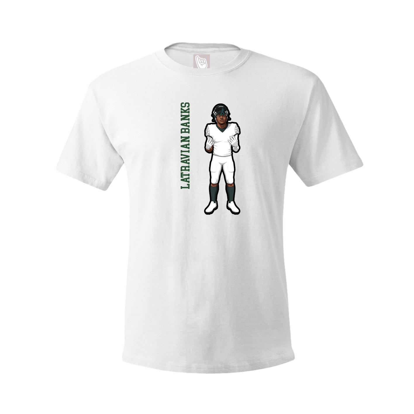 Tee — Name Vertical in White