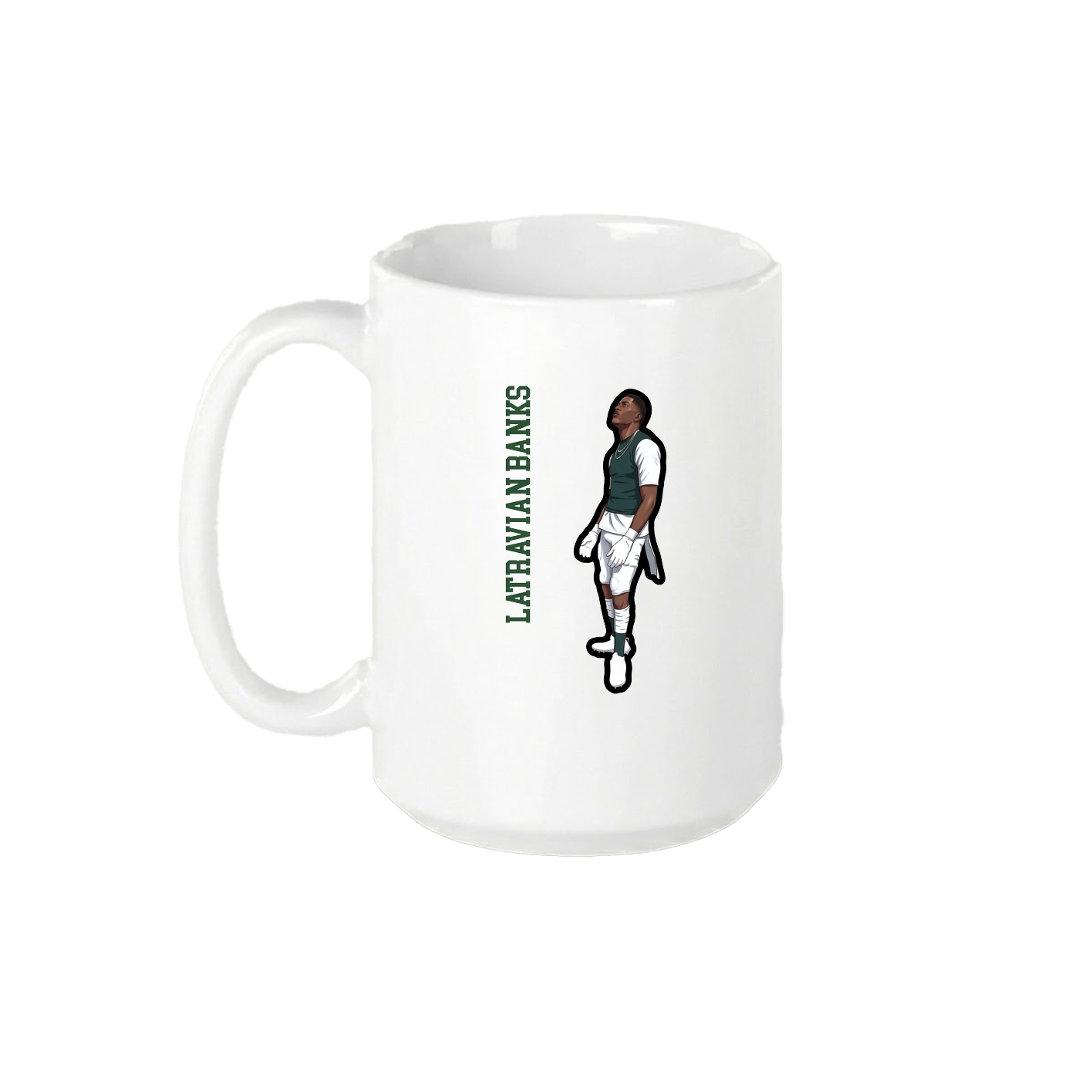 15oz Coffee Mug — Name Vertical in White