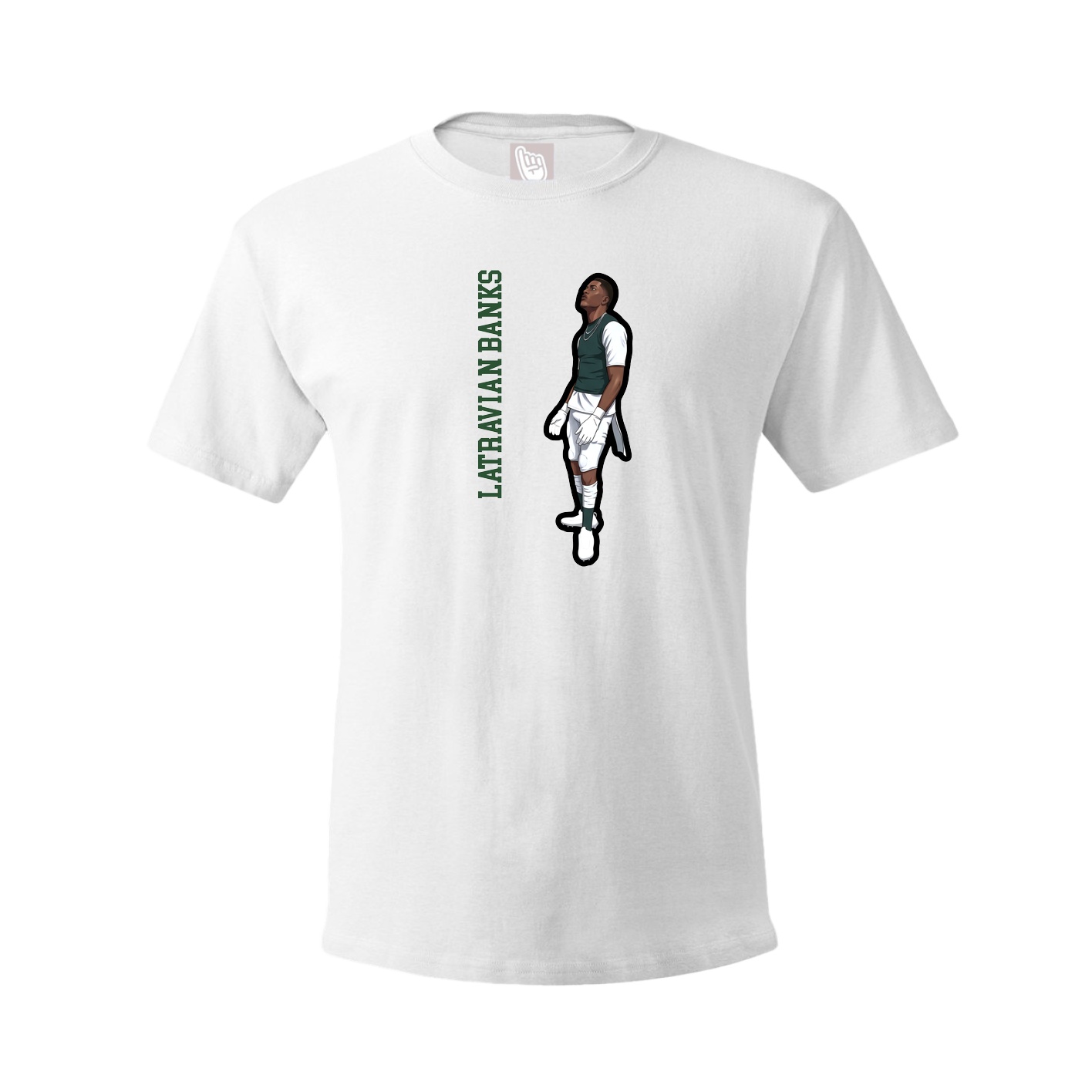 Tee — Name Vertical in White