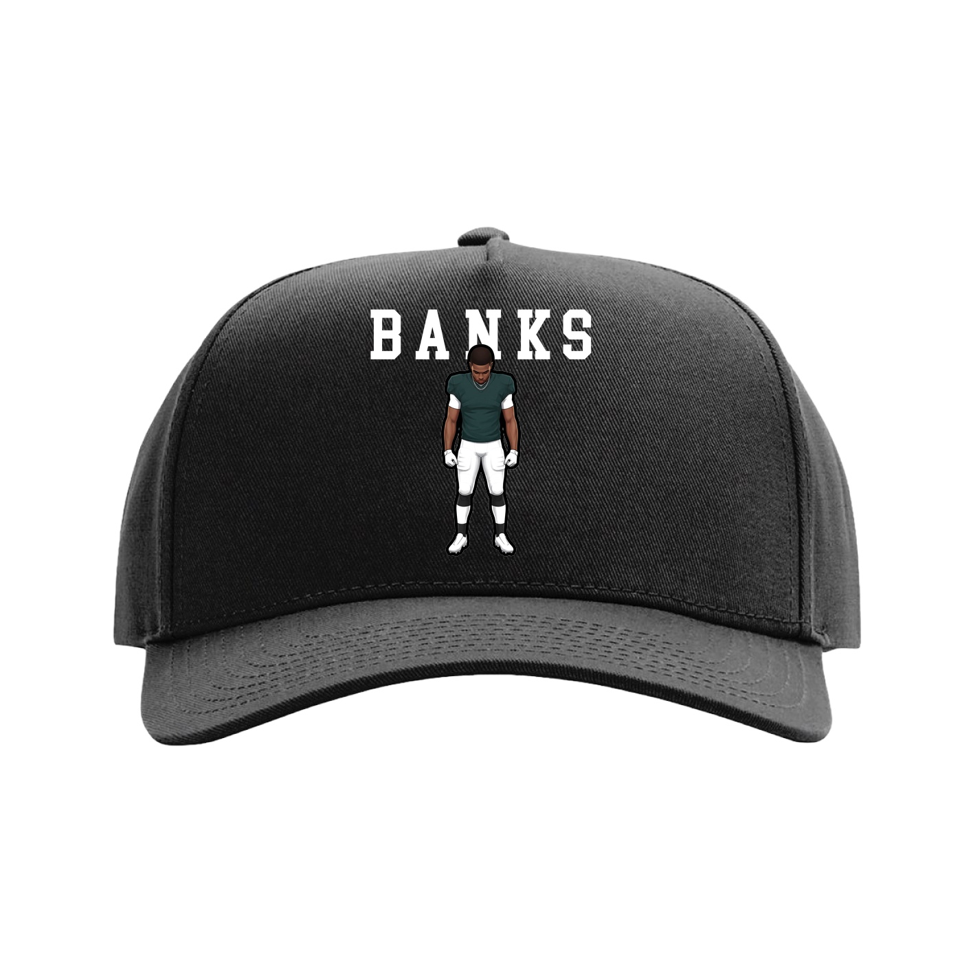 Full Fabric Five-Panel Champ Cap — Shirsey in Black