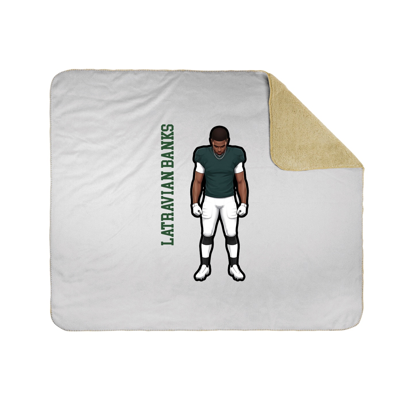 Throw Blanket — Name Vertical in White