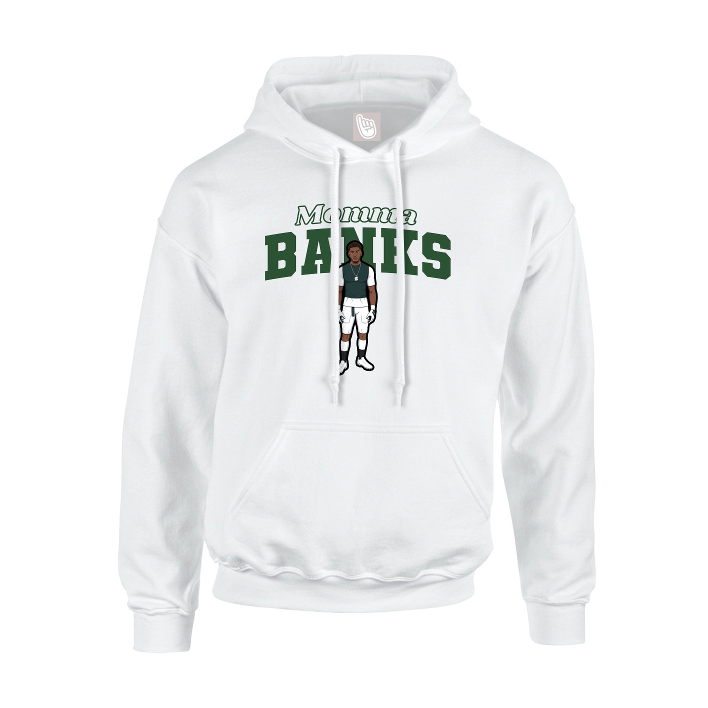 Youth Hoodie — Mothers Day Block in White
