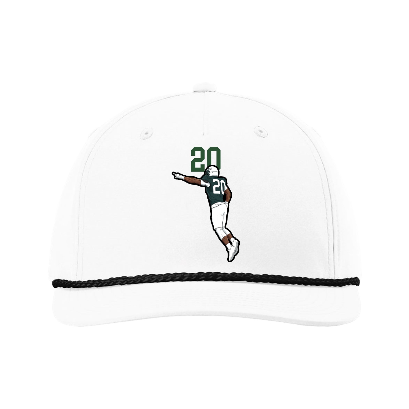 Five-Panel Classic Rope Cap — Number Top in White