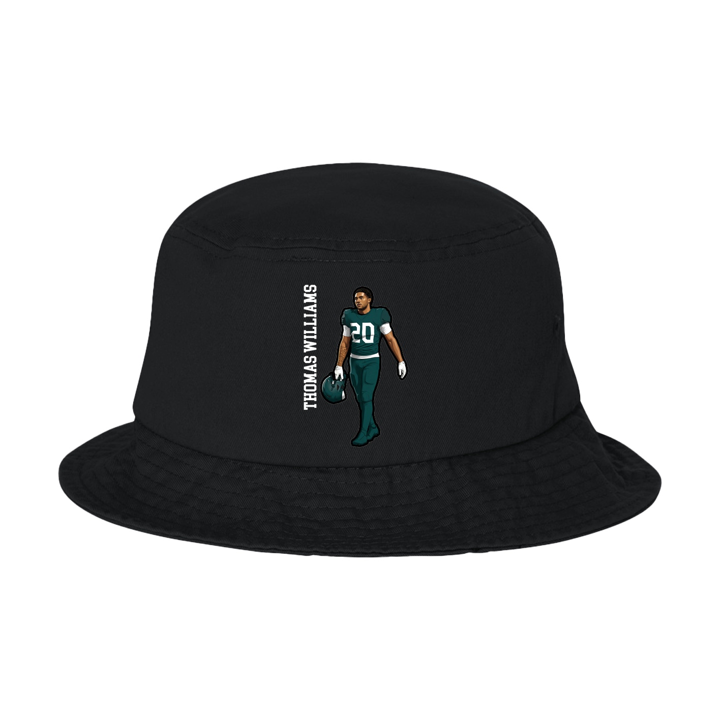 Bucket Cap — Name Vertical in Black