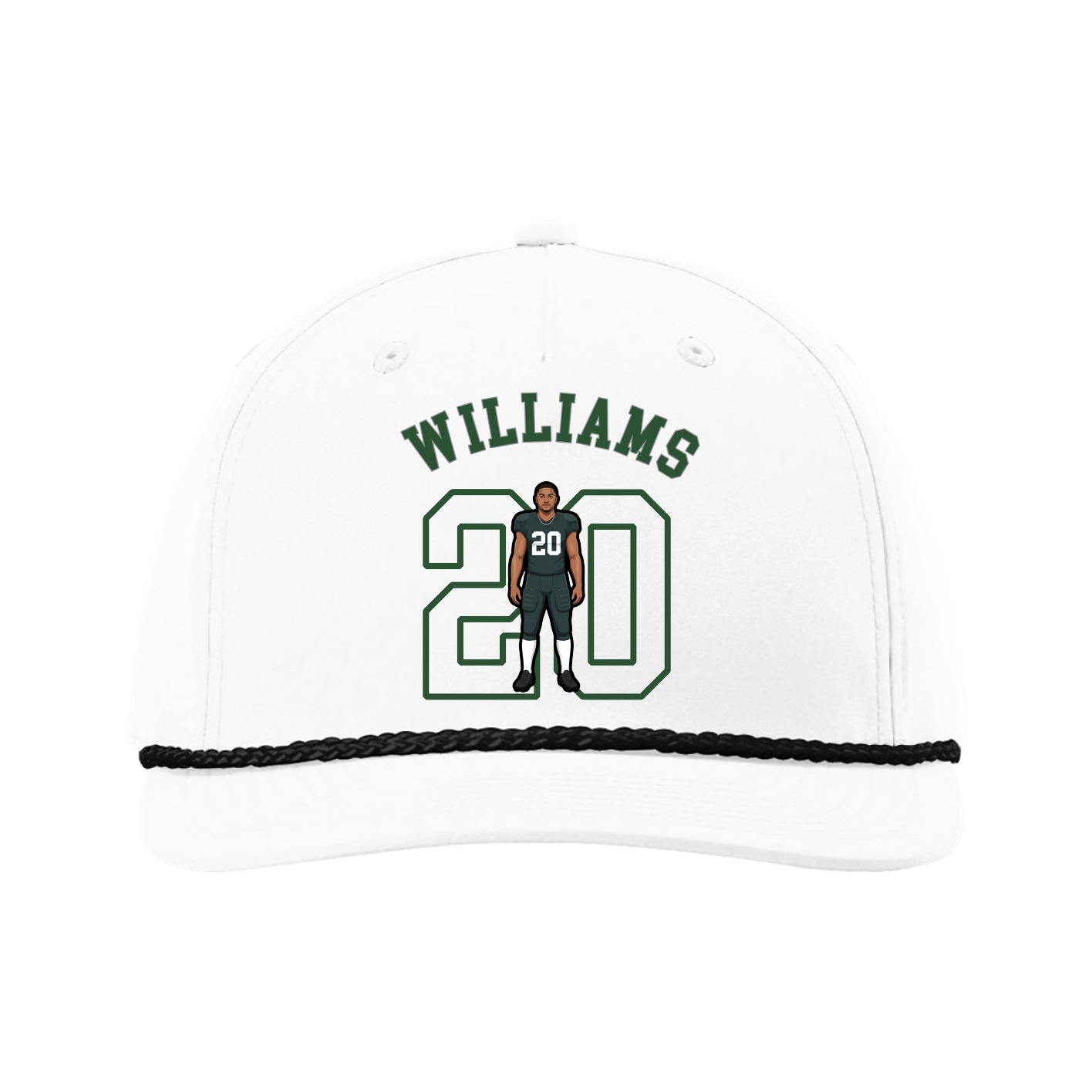 Five-Panel Classic Rope Cap — Shirsey Arch in White