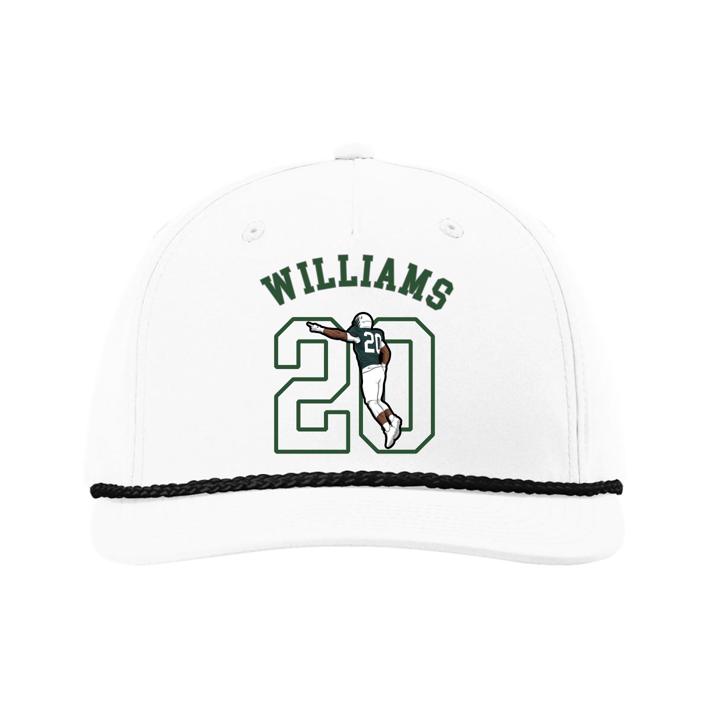 Five-Panel Classic Rope Cap — Shirsey Arch in White