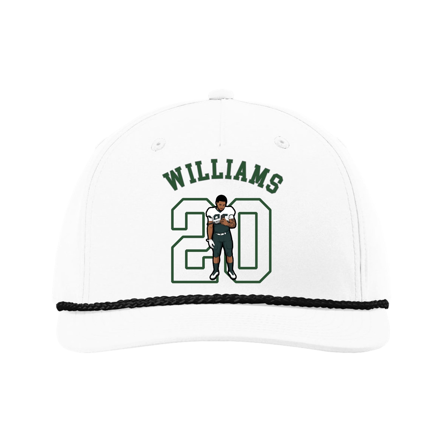 Five-Panel Classic Rope Cap — Shirsey Arch in White