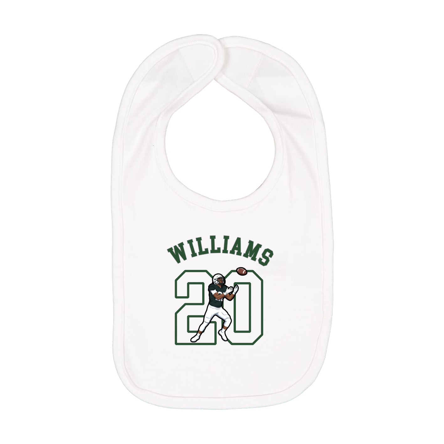 Infant Bib — Shirsey Arch in White