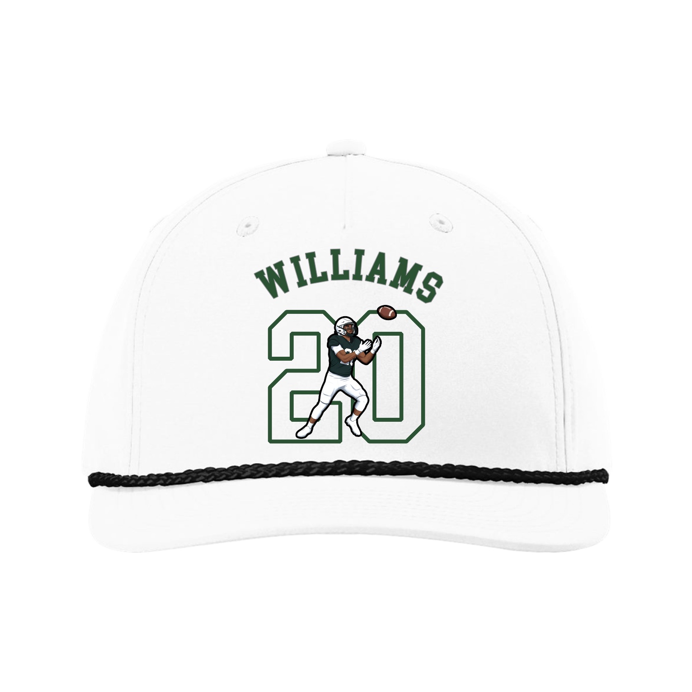 Five-Panel Classic Rope Cap — Shirsey Arch in White