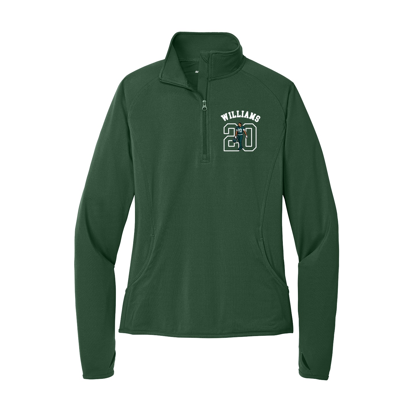 Women's Q-Zip Pullover — Shirsey Arch in Green