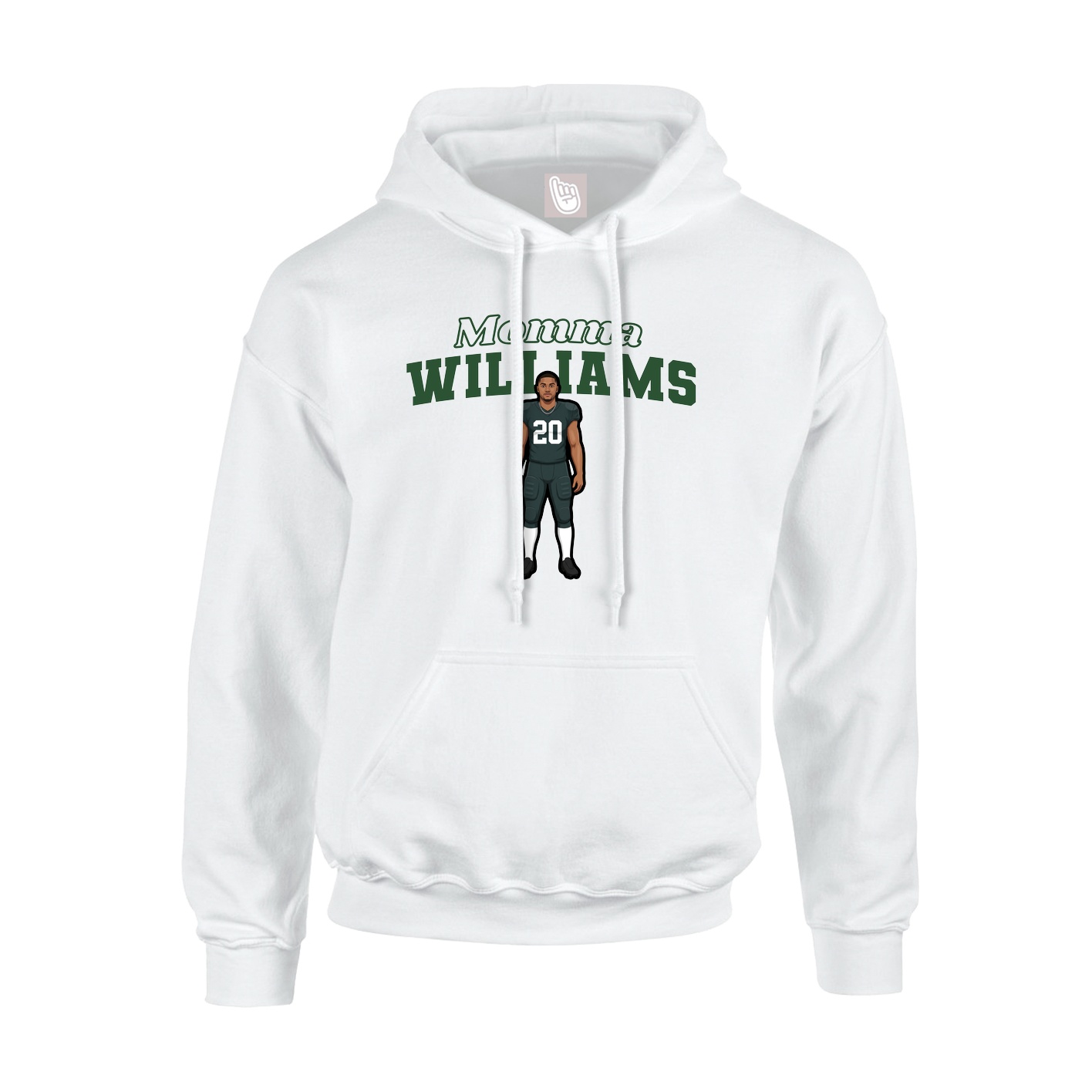 Youth Hoodie — Mothers Day Block in White