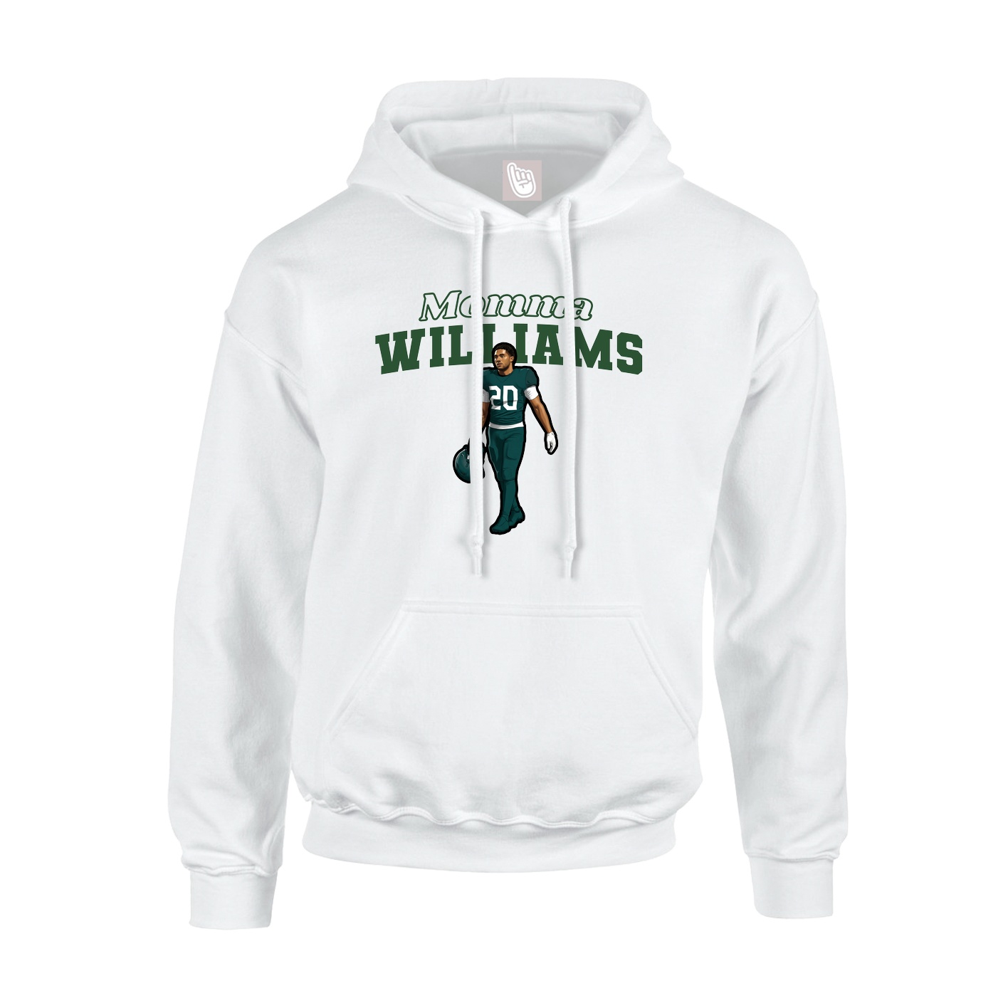 Youth Hoodie — Mothers Day Block in White