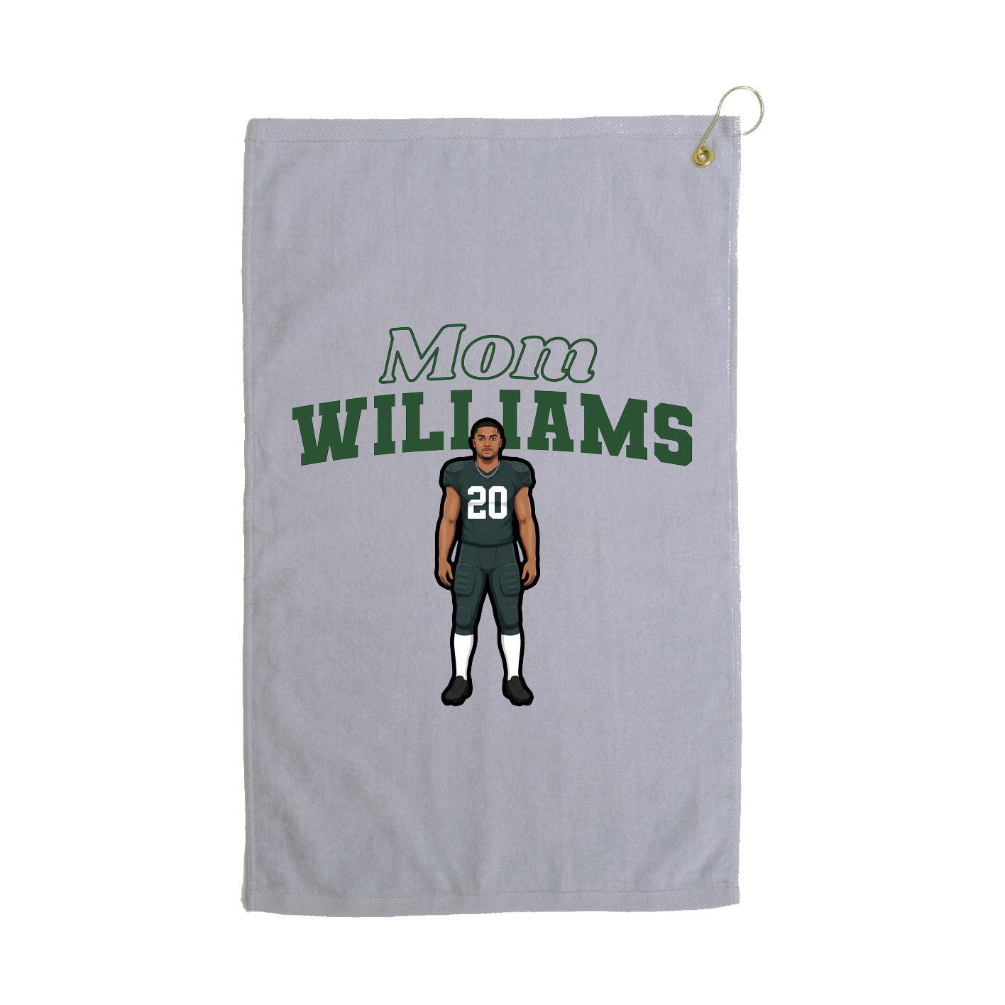 Golf Towel — Mothers Day Block in Grey