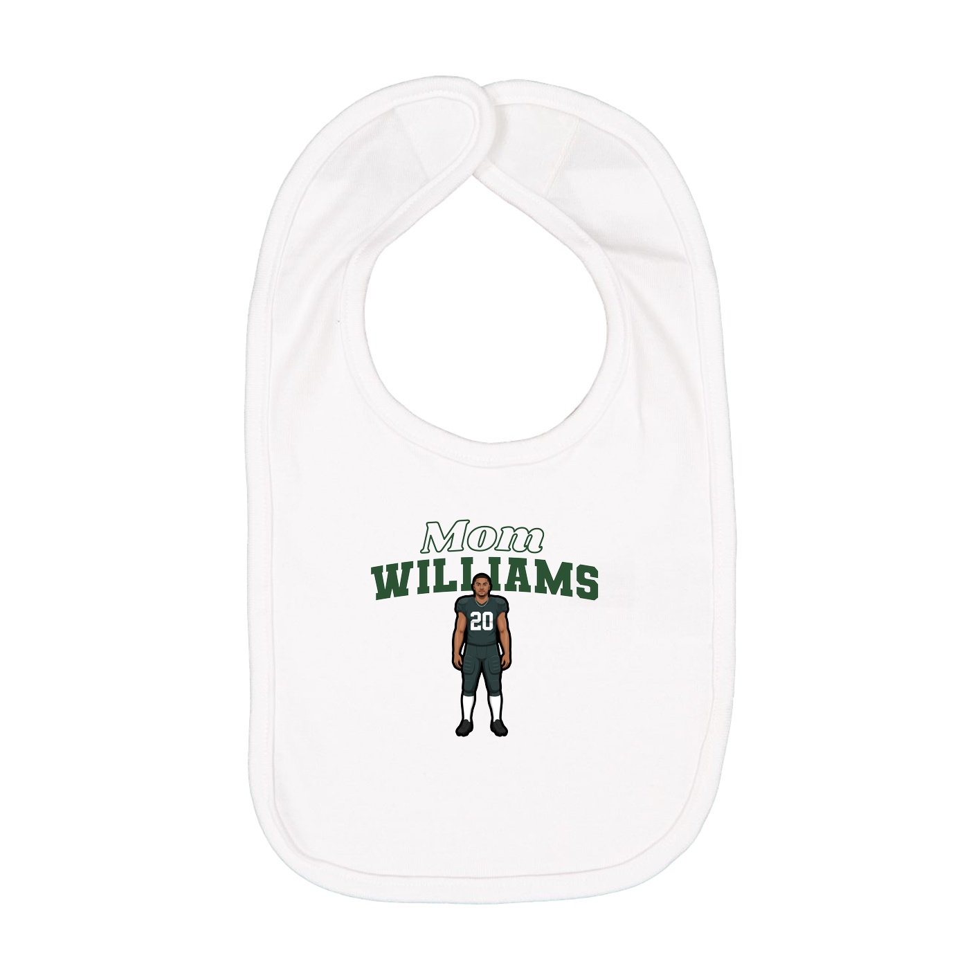 Infant Bib — Mothers Day Block in White