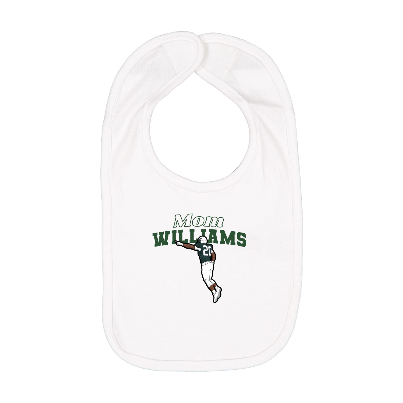 Infant Bib — Mothers Day Block in White