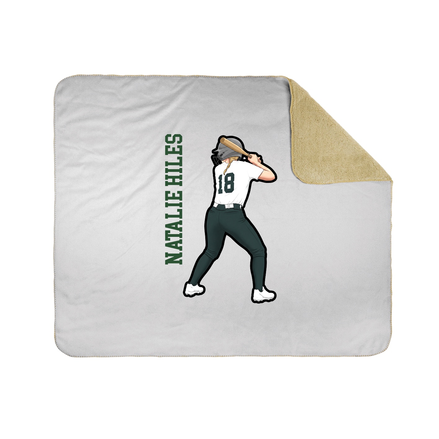 Throw Blanket — Name Vertical in White