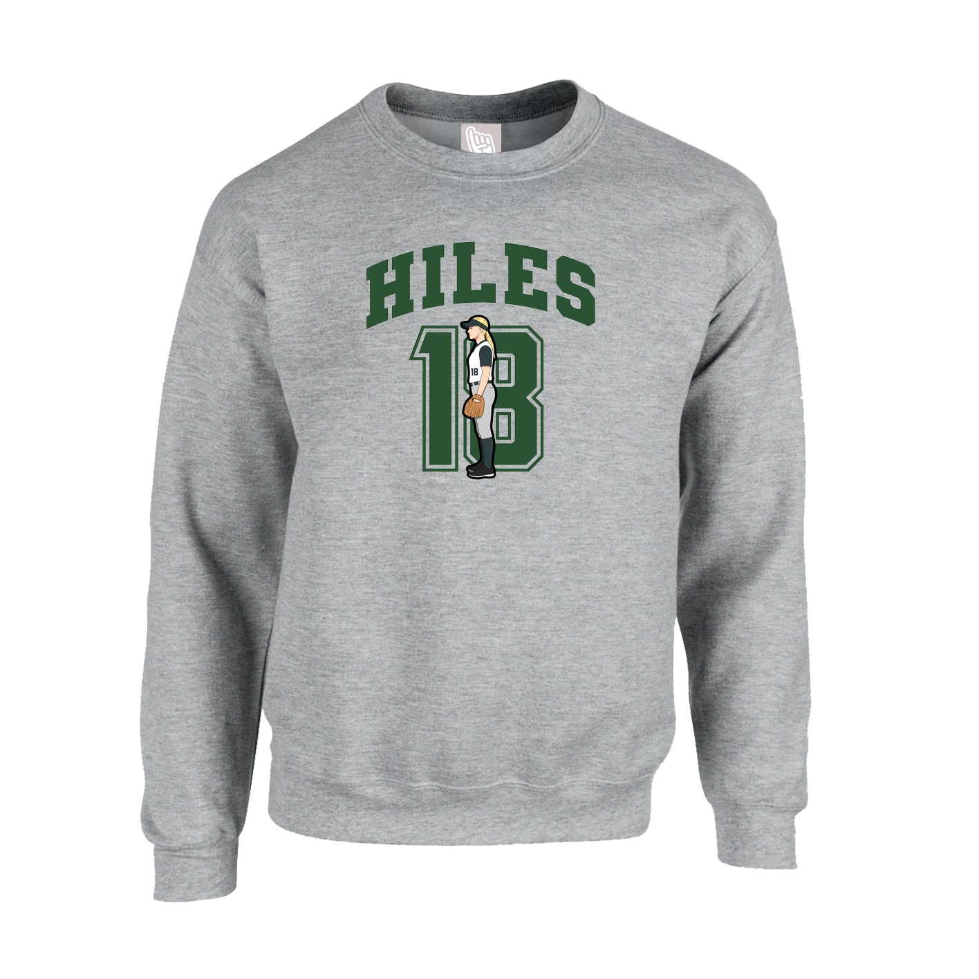 Fleece Crew — Number in Grey