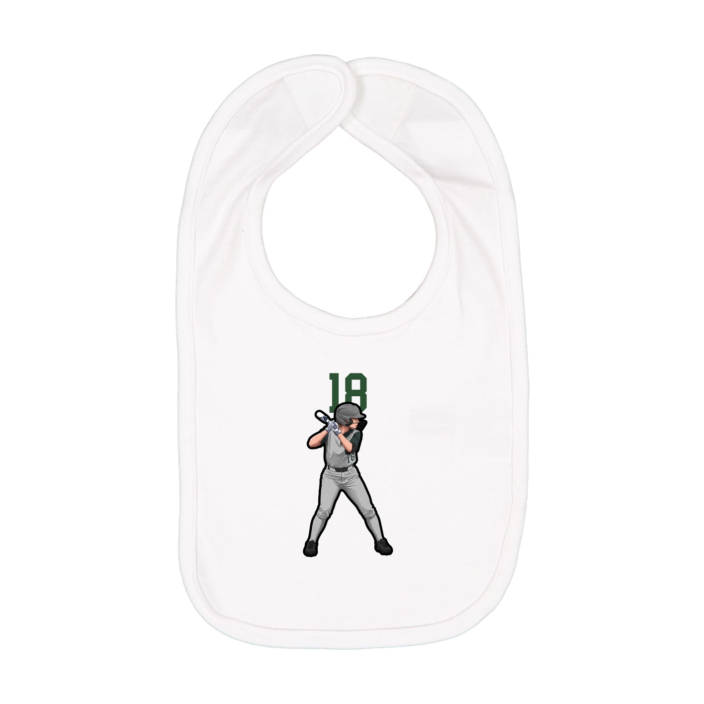 Infant Bib — Number Top in White