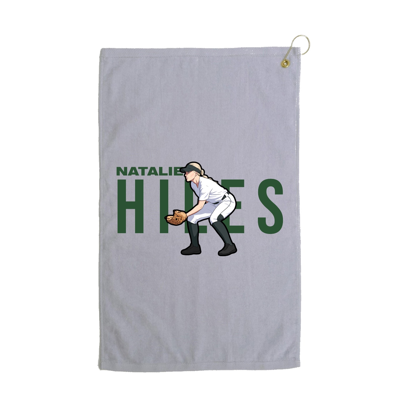 Golf Towel — Player Name in Grey