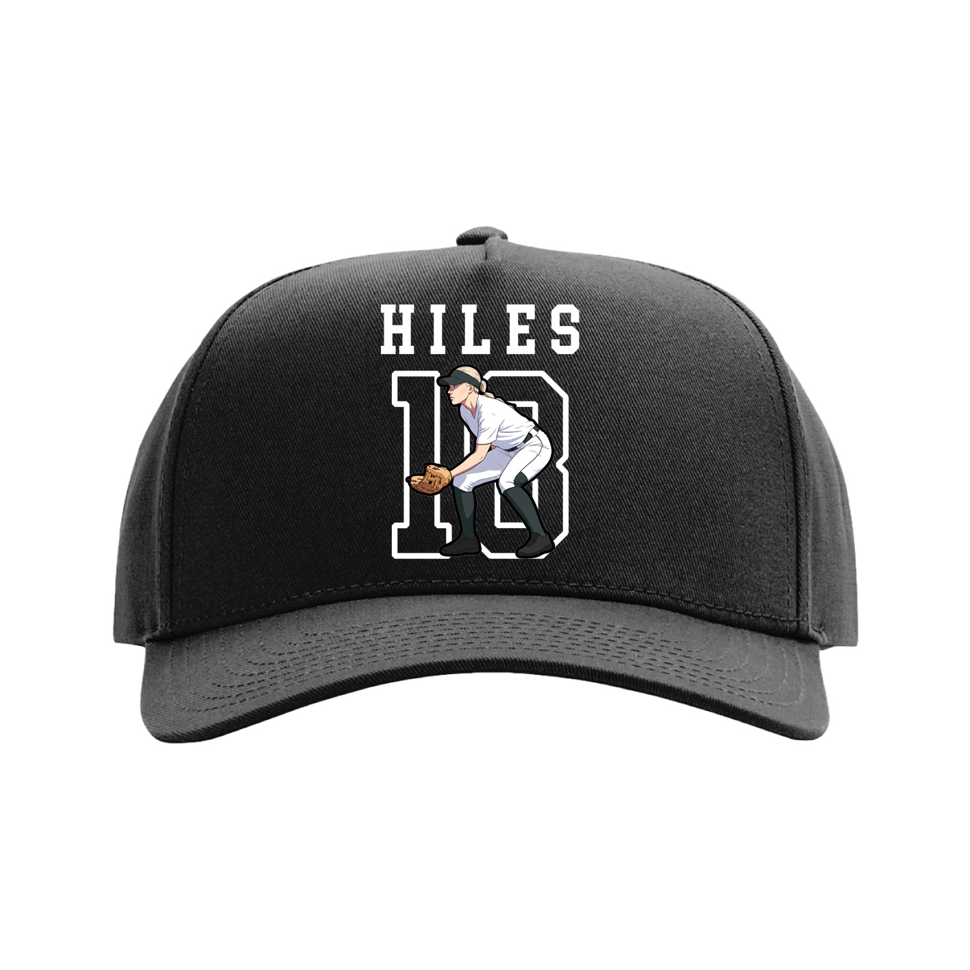 Full Fabric Five-Panel Champ Cap — Shirsey in Black