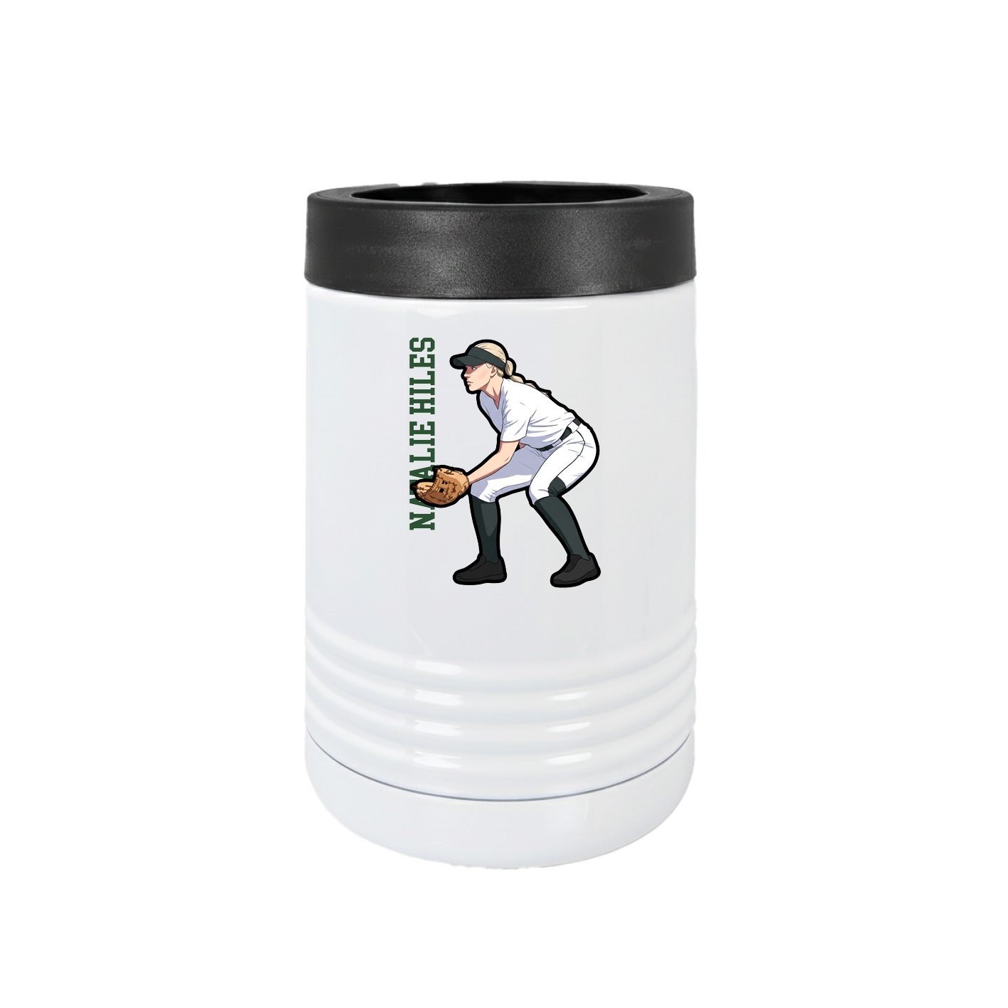 Beverage Holder — Name Vertical in White