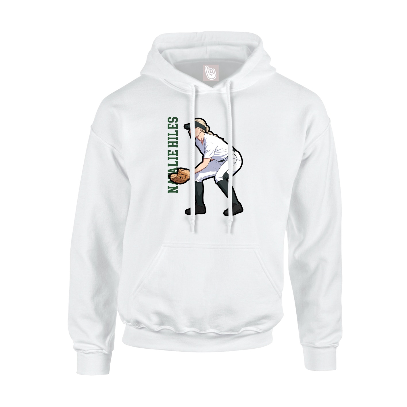 Hoodie — Name Vertical in White