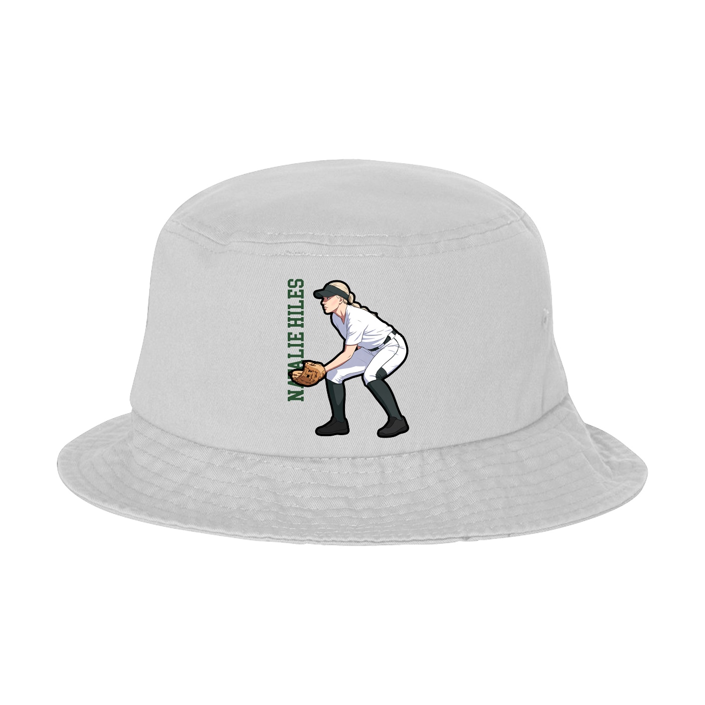 Bucket Cap — Name Vertical in White