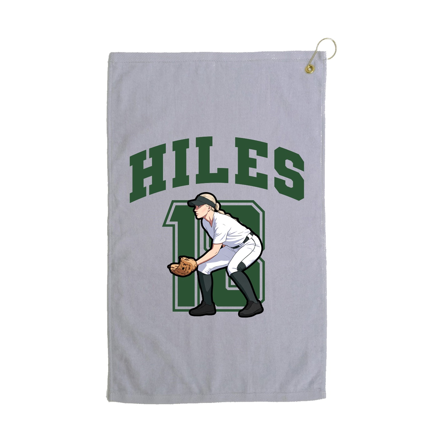 Golf Towel — Number in Grey