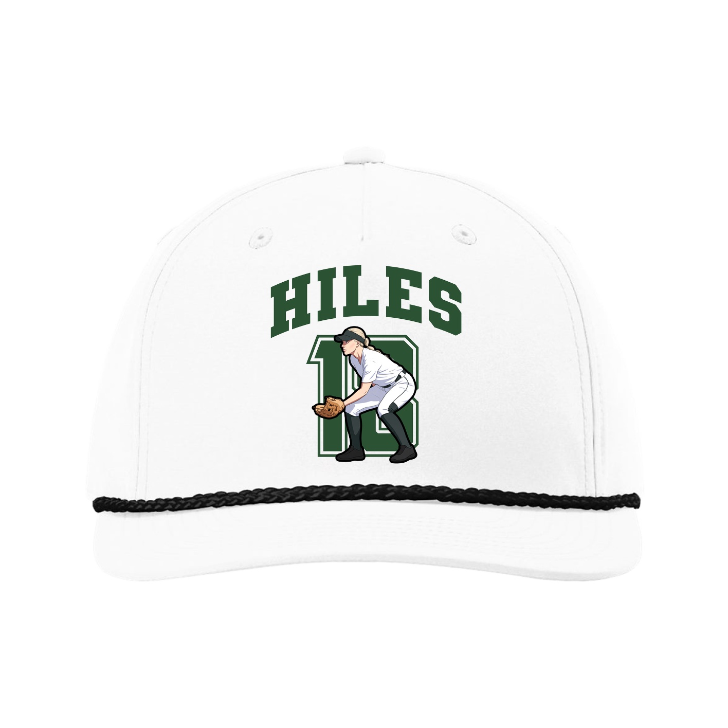 Five-Panel Classic Rope Cap — Number in White