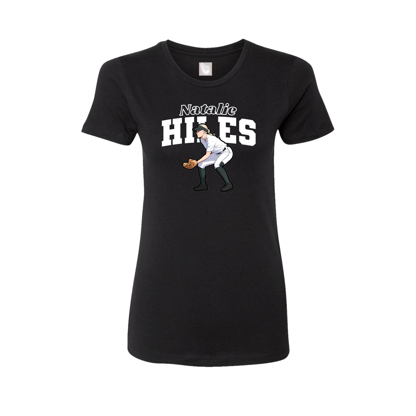 Fitted Women's Tee — Name Arch in Black