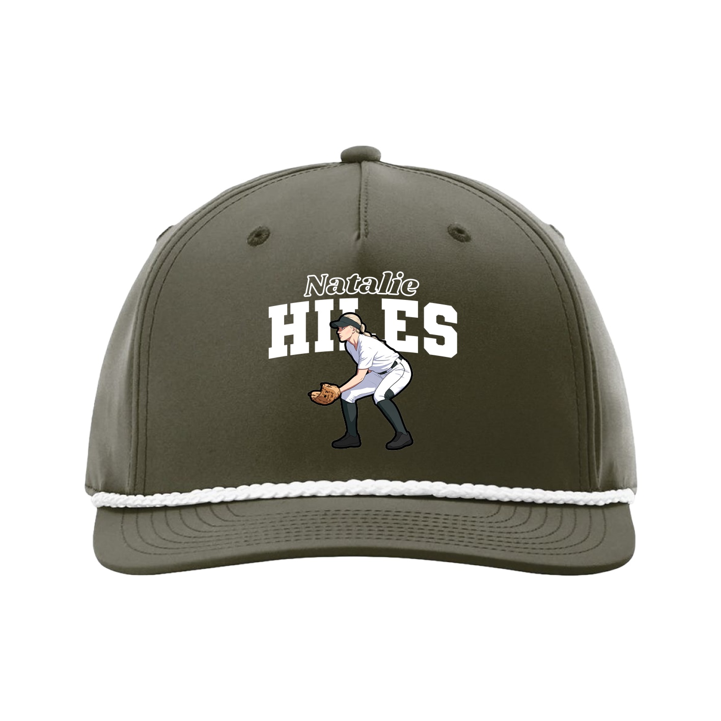 Five-Panel Classic Rope Cap — Name Arch in Green