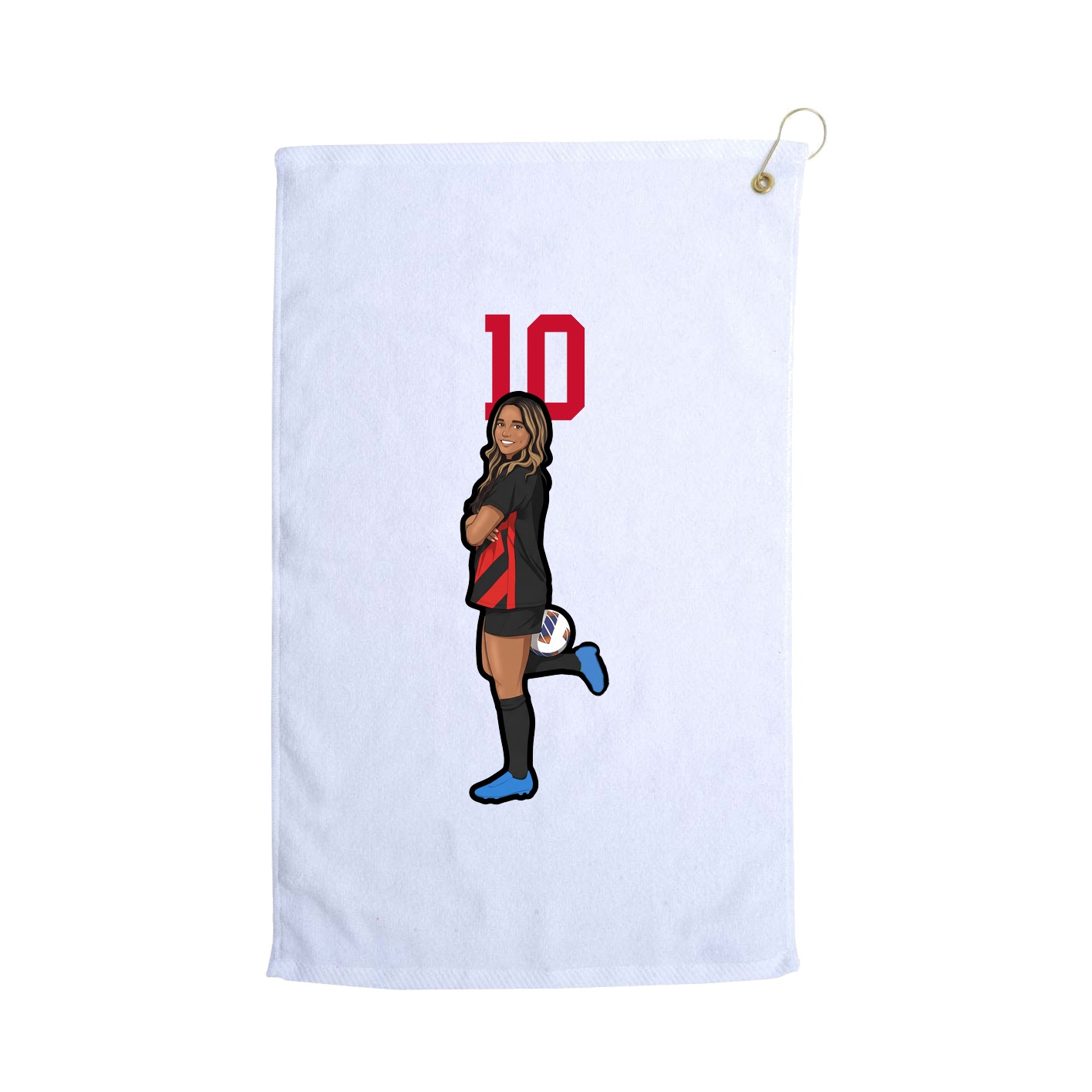 Golf Towel — Number Top in White