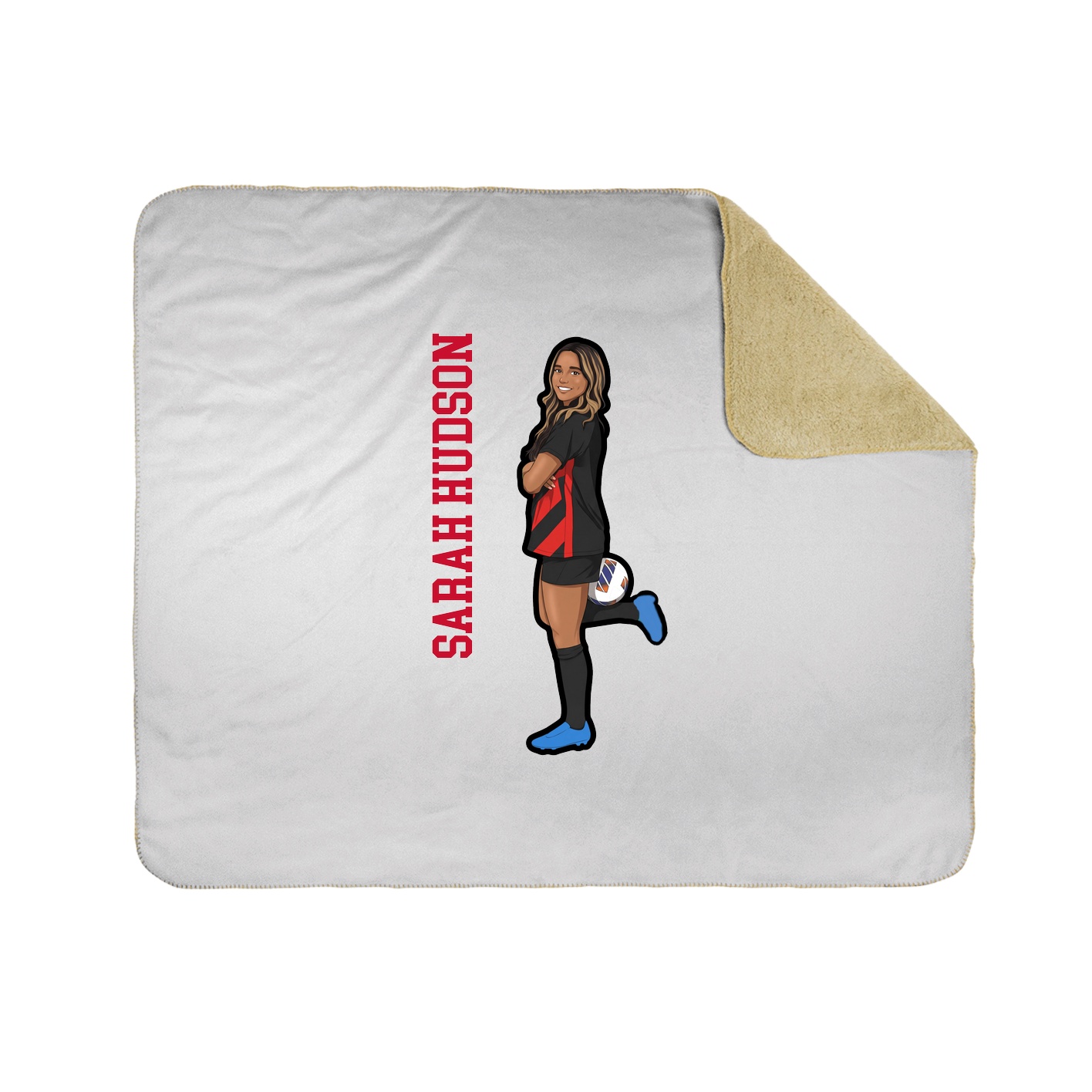 Throw Blanket — Name Vertical in White