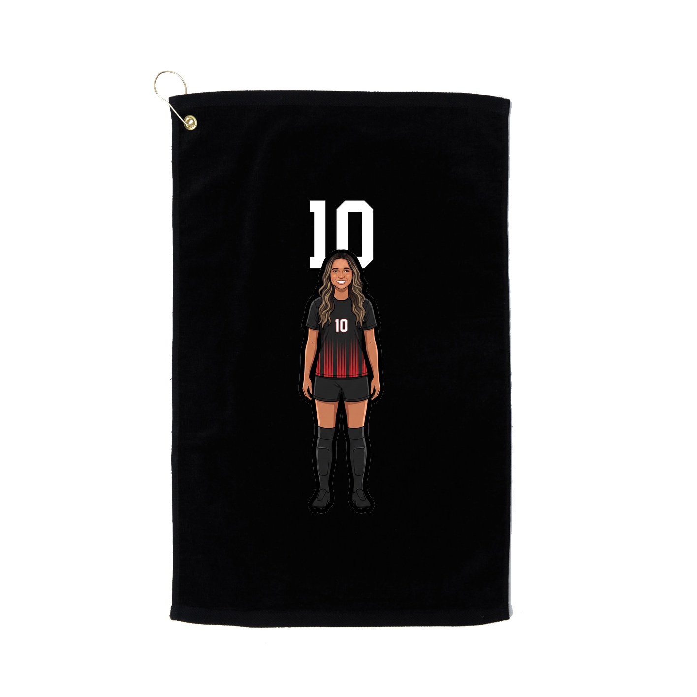 Golf Towel — Number Top in Black