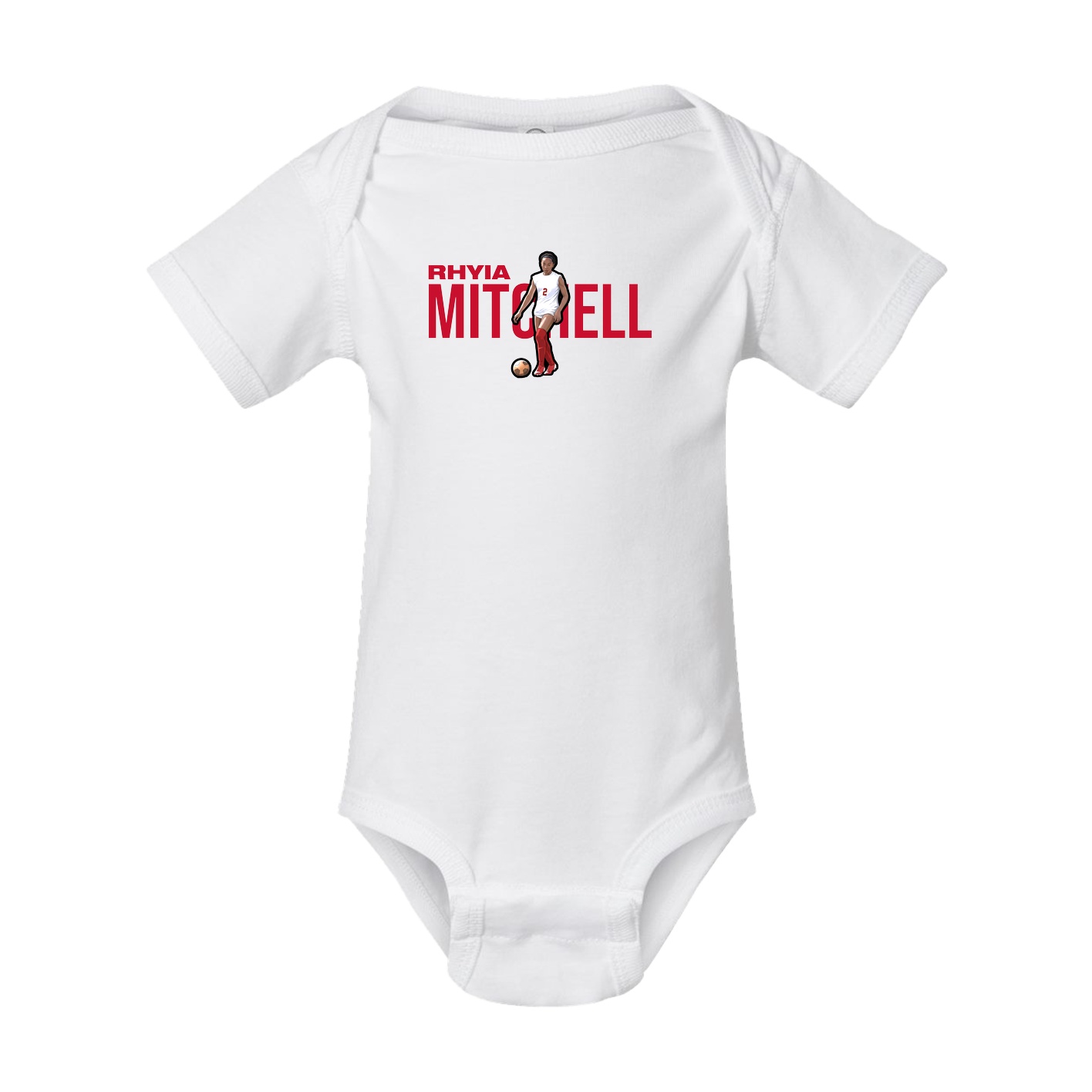 Baby Onesie — Player Name in White