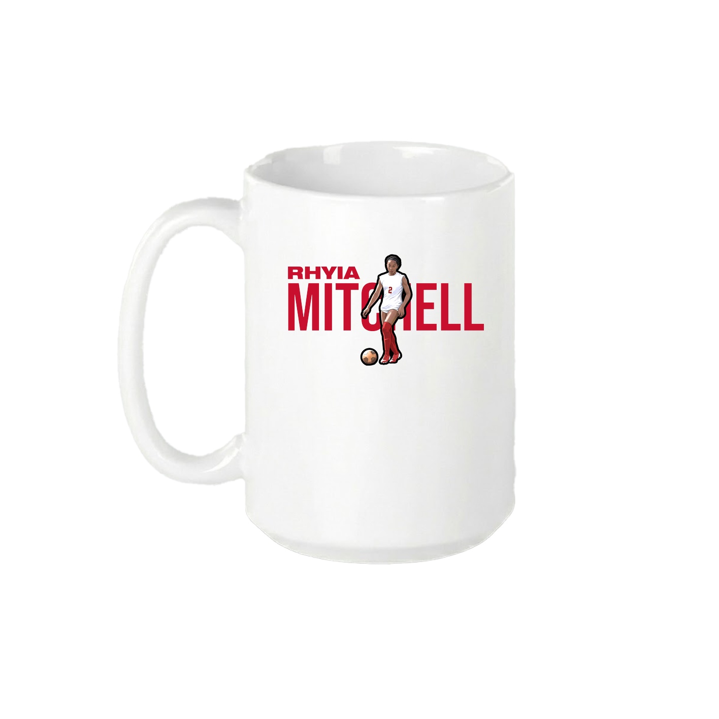 15oz Coffee Mug — Player Name in White