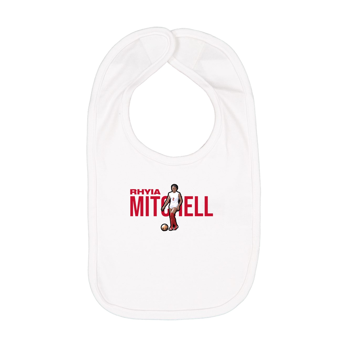 Infant Bib — Player Name in White