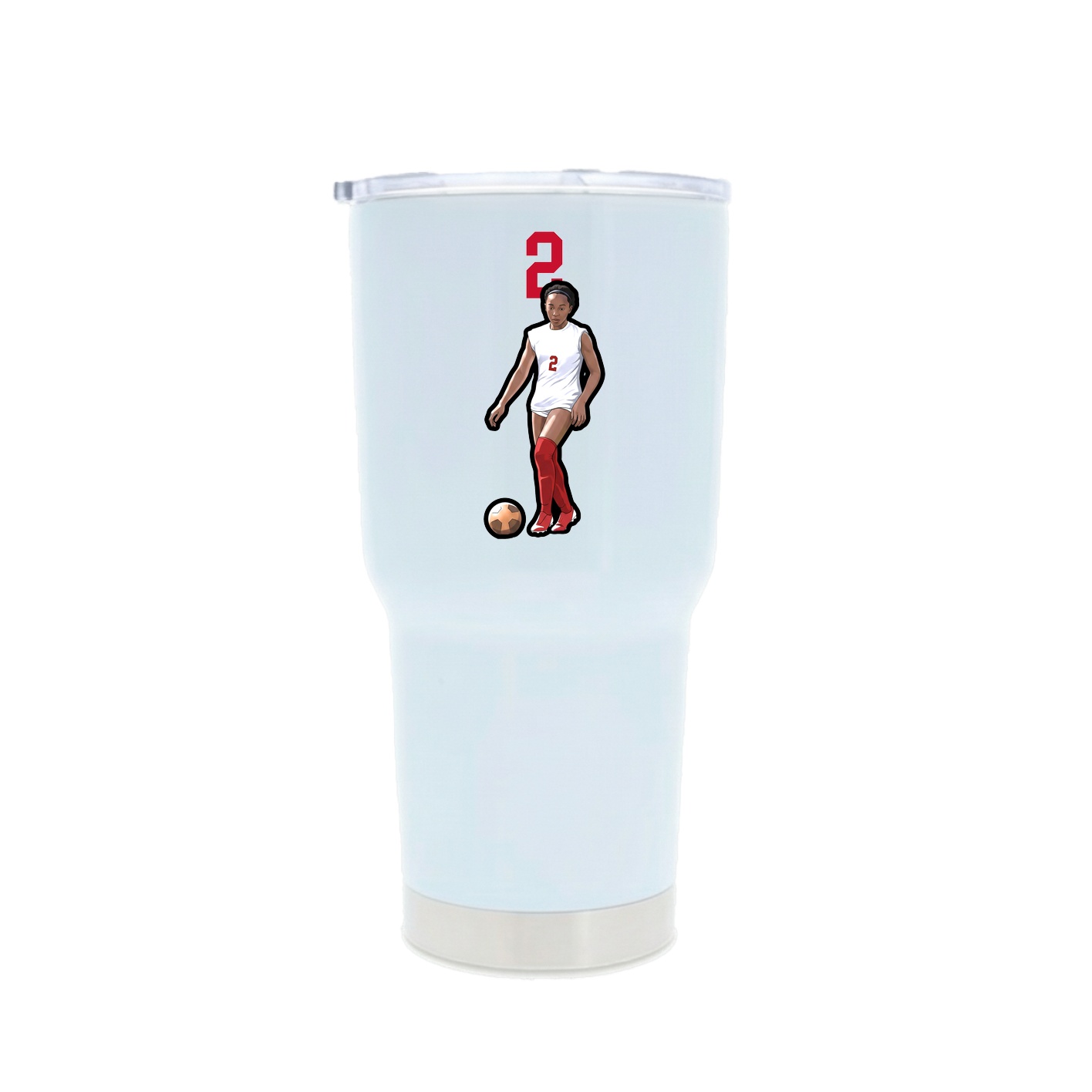 30oz Stainless Steel Tumbler — Number Top in White